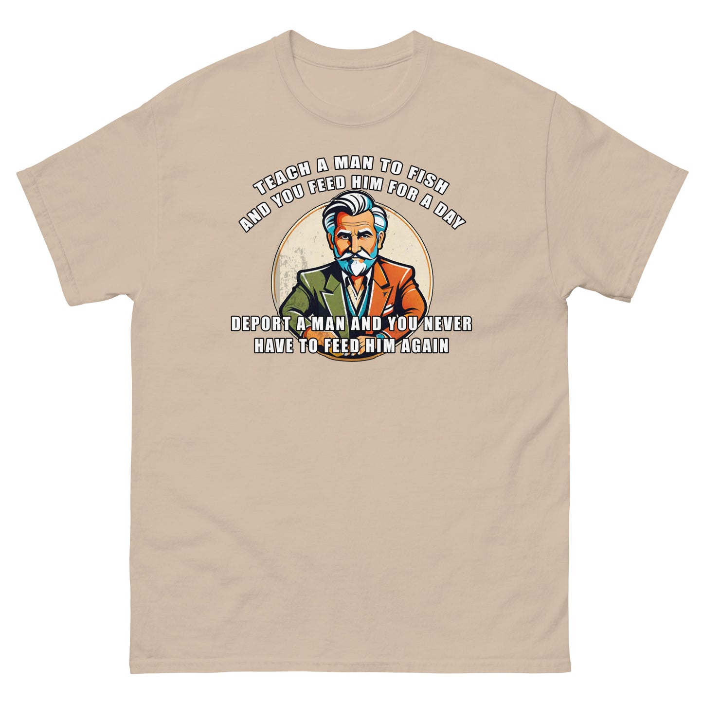 TEACH A MAN TO FISH Men's classic tee