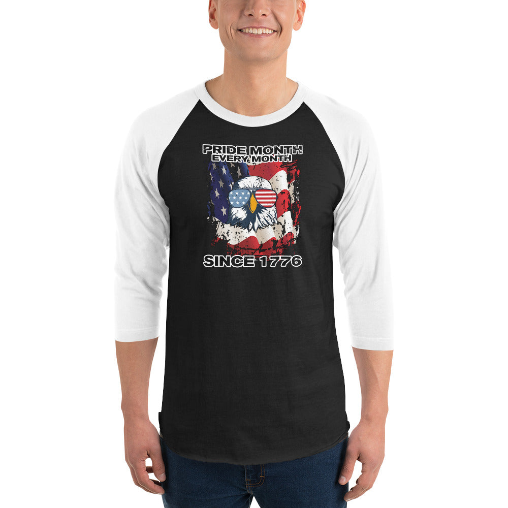 Pride Month 3/4 sleeve raglan shirt