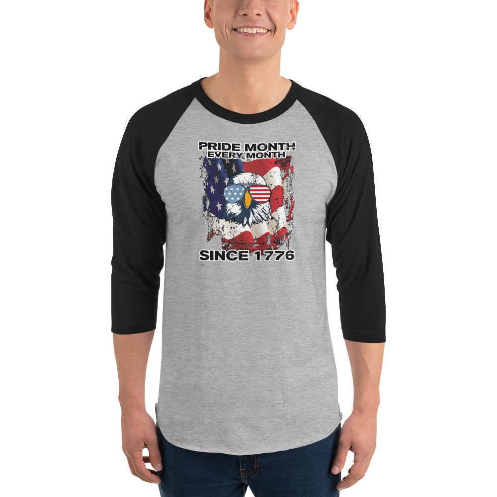 Pride Month 3/4 sleeve raglan shirt