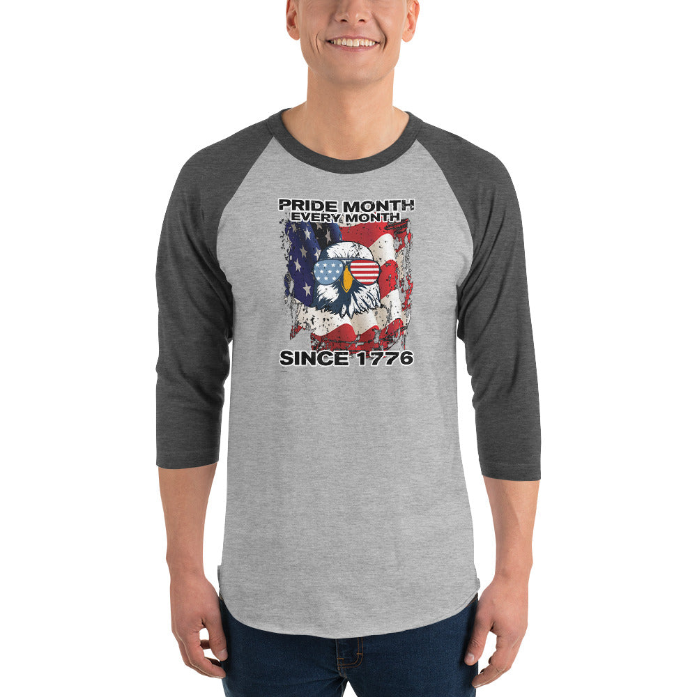 Pride Month 3/4 sleeve raglan shirt