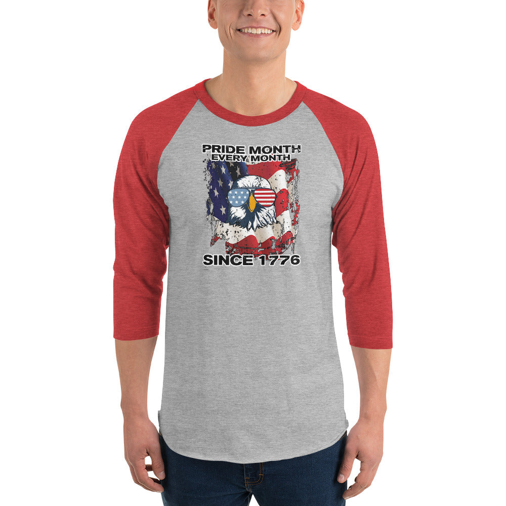 Pride Month 3/4 sleeve raglan shirt