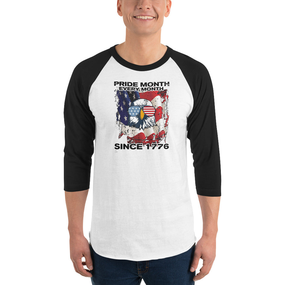 Pride Month 3/4 sleeve raglan shirt