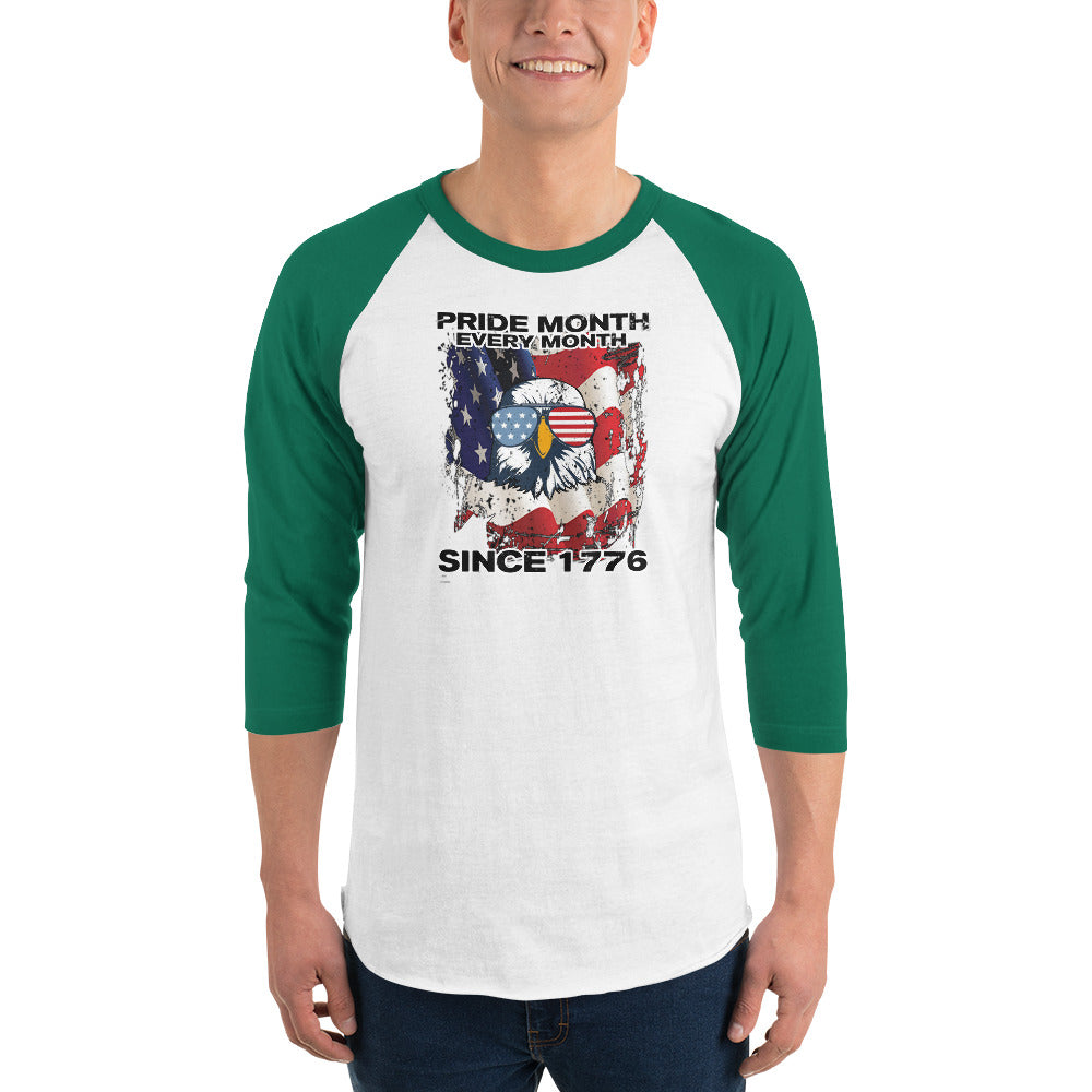 Pride Month 3/4 sleeve raglan shirt