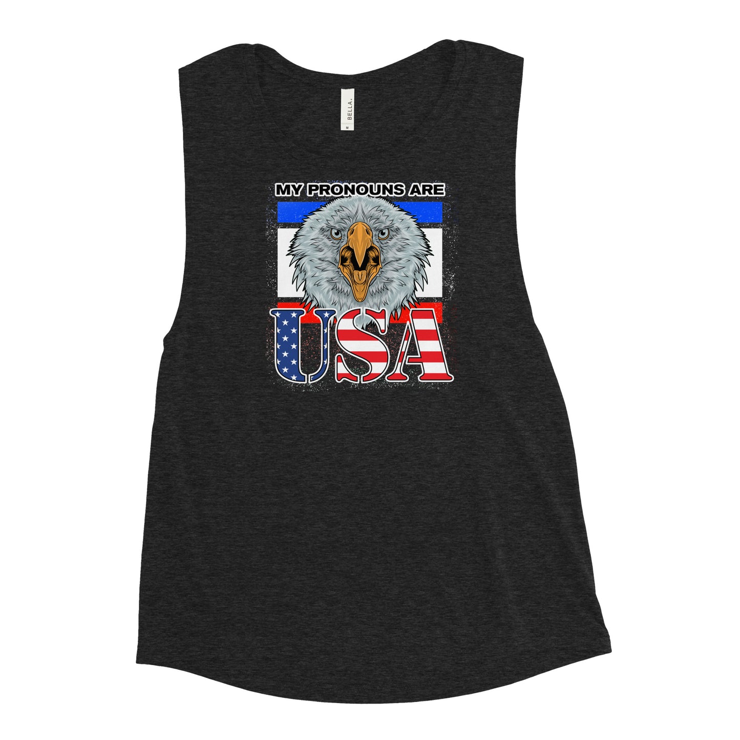 My Pronouns Are U.S.A. Ladies’ Muscle Tank