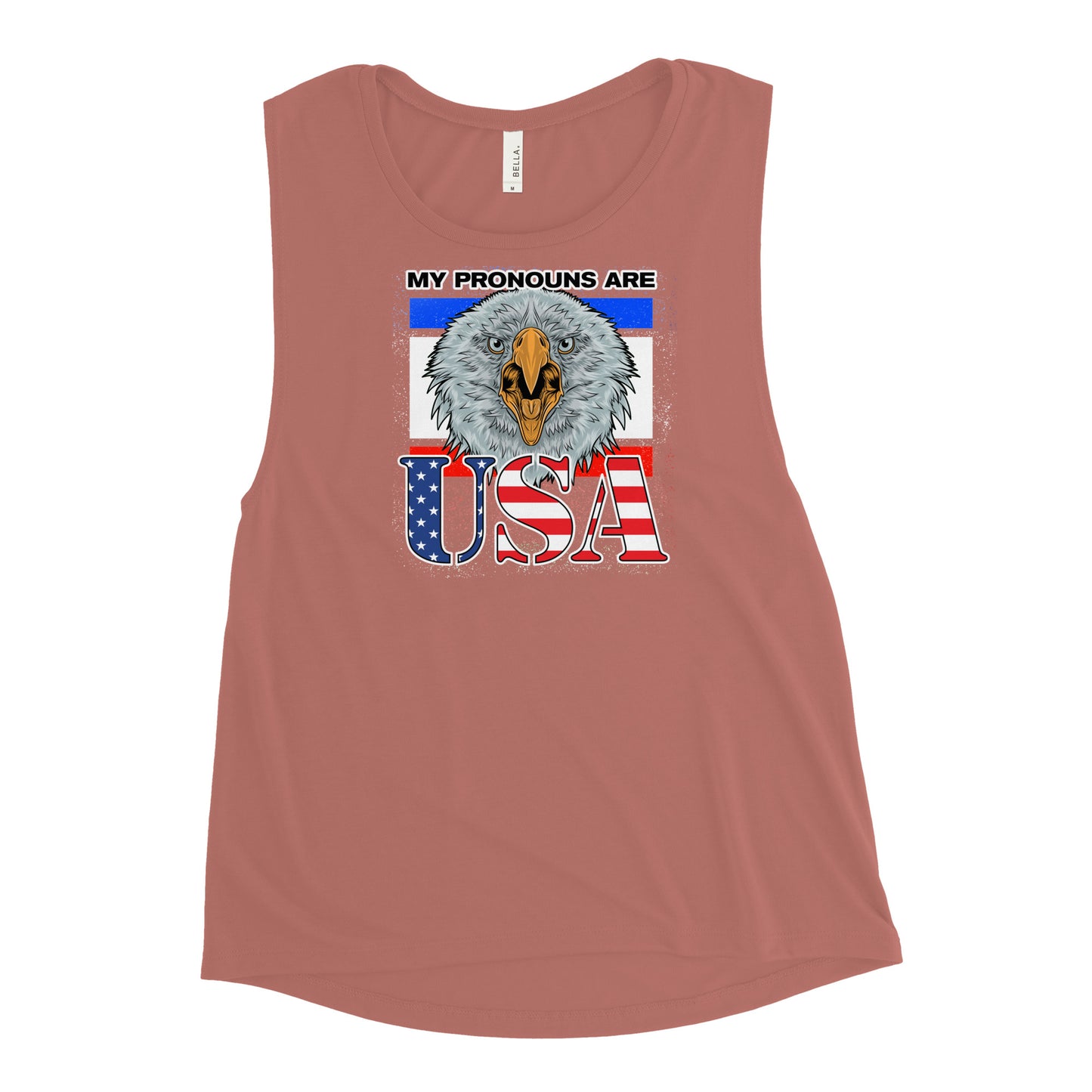 My Pronouns Are U.S.A. Ladies’ Muscle Tank