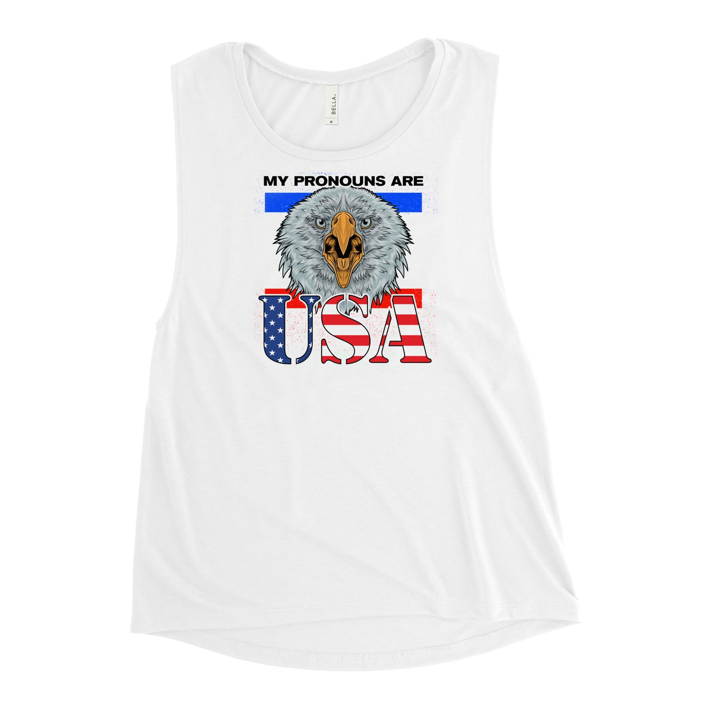 My Pronouns Are U.S.A. Ladies’ Muscle Tank