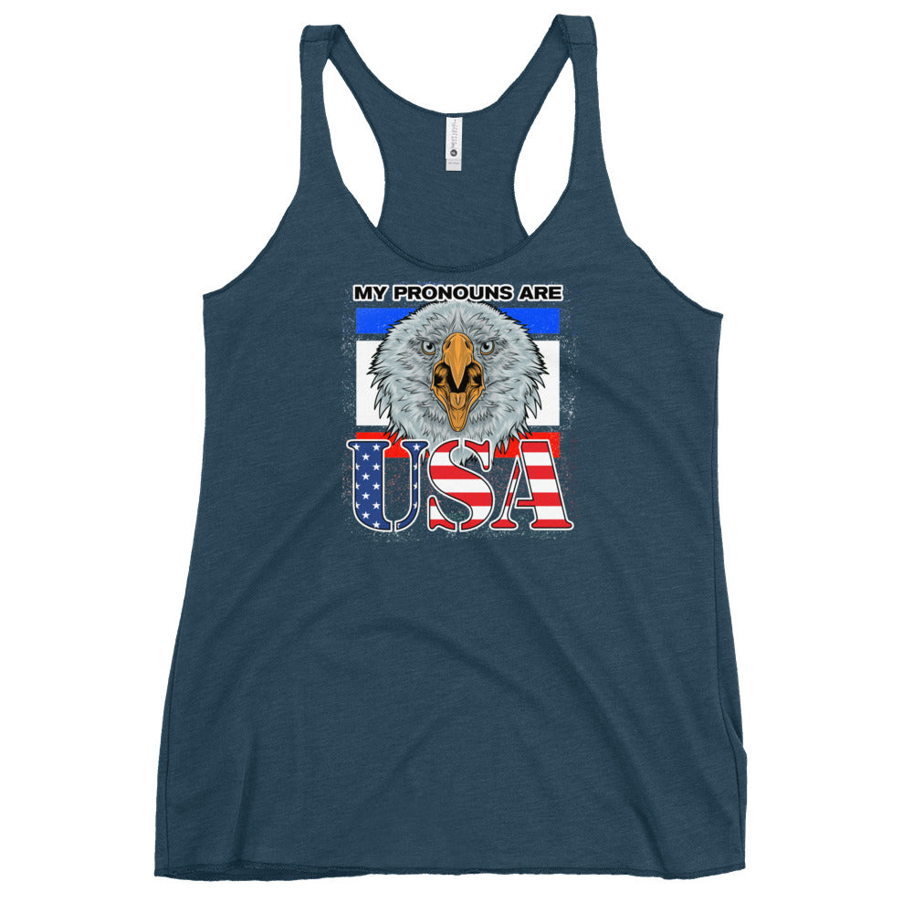 My Pronouns Are U.S.A. Women's Racerback Tank