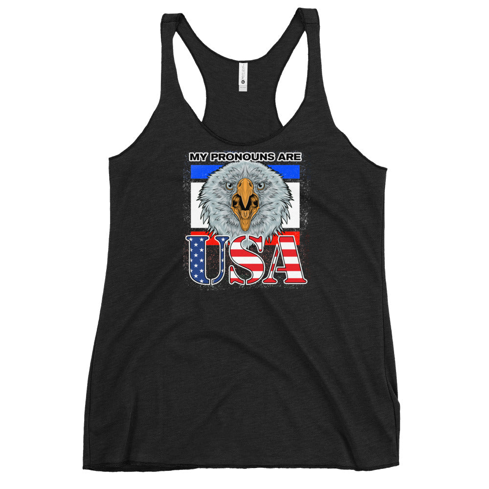 My Pronouns Are U.S.A. Women's Racerback Tank