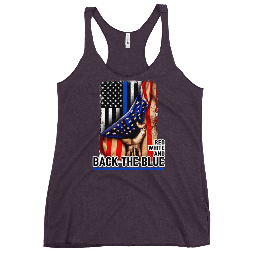 Red White and Back The Blue Women's Racerback Tank