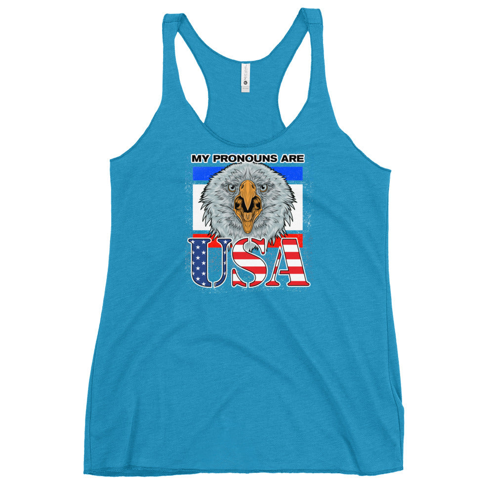 My Pronouns Are U.S.A. Women's Racerback Tank