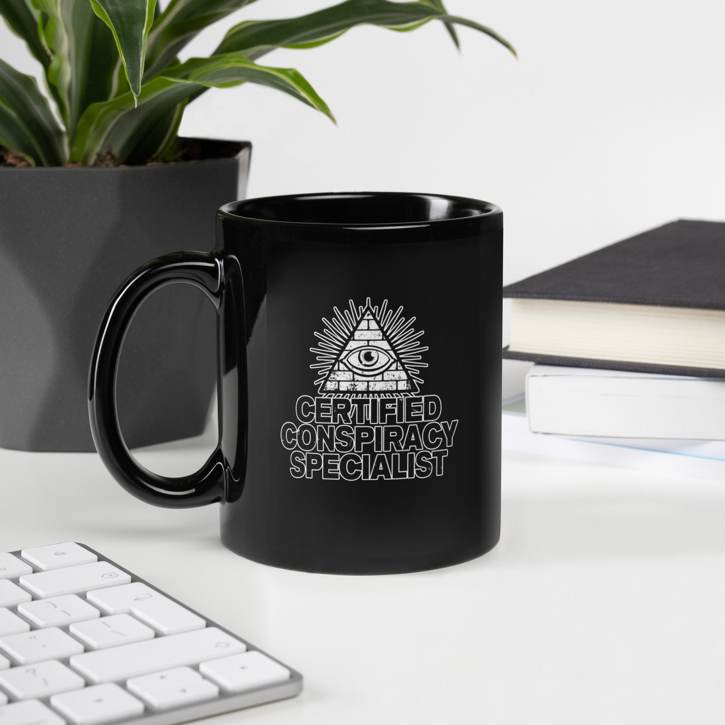 Certified Conspiracy Specialist Black Glossy Mug