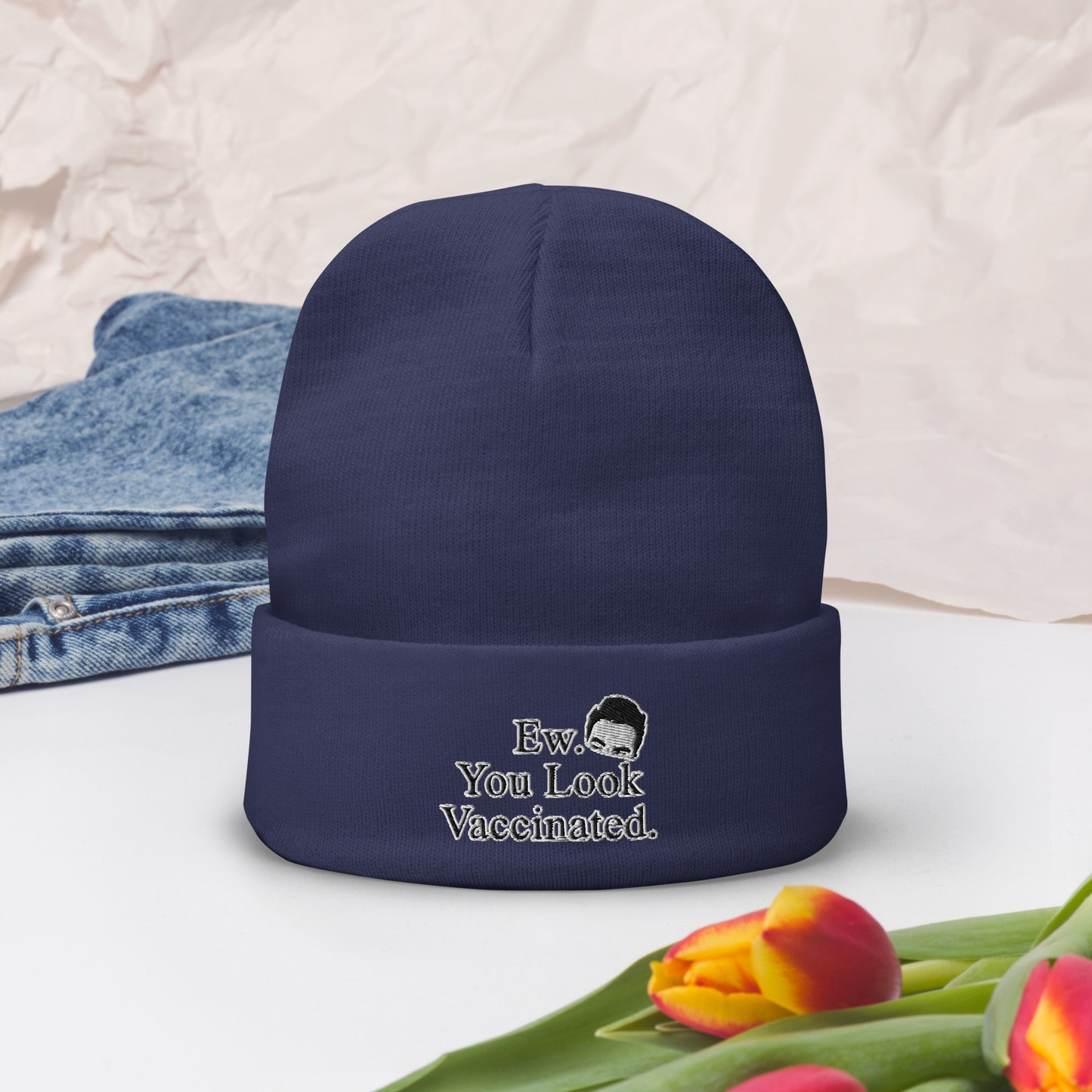 Ew Embroidered Beanie