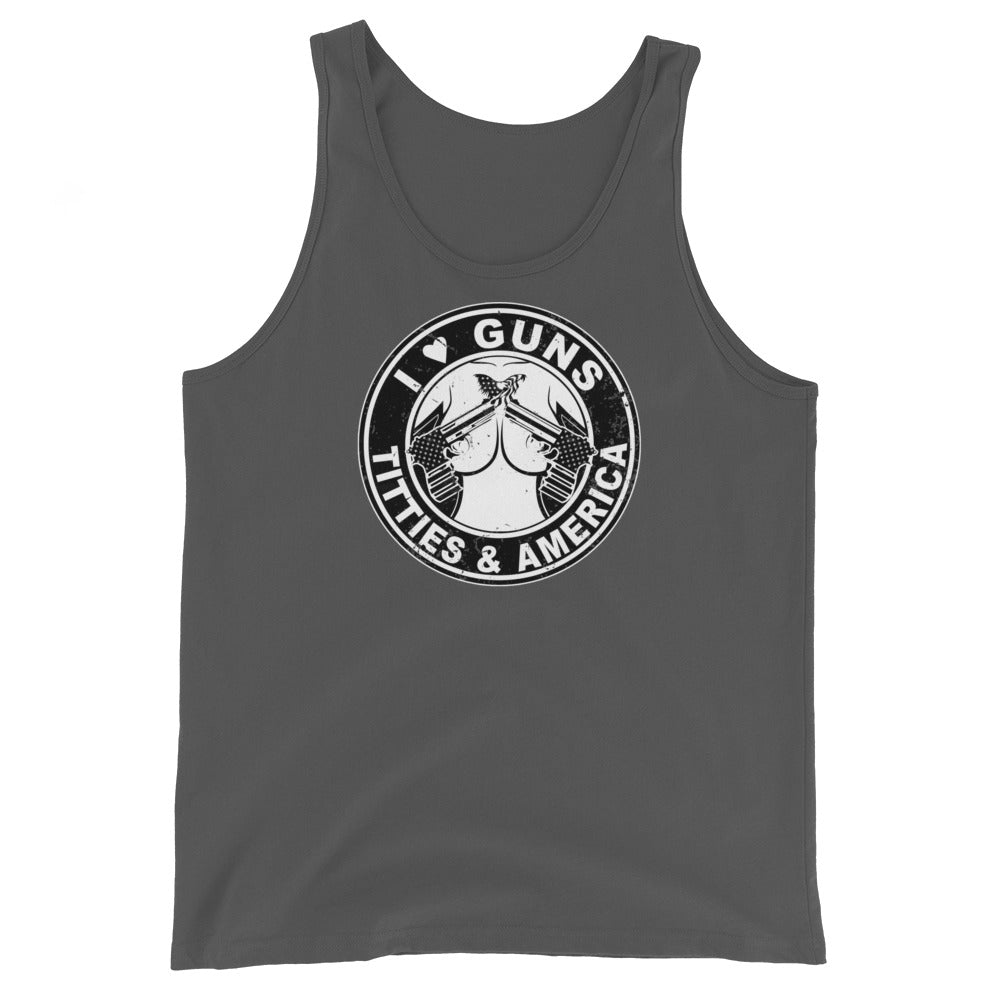 I Love Guns ( . Y . ) and America Unisex Tank Top