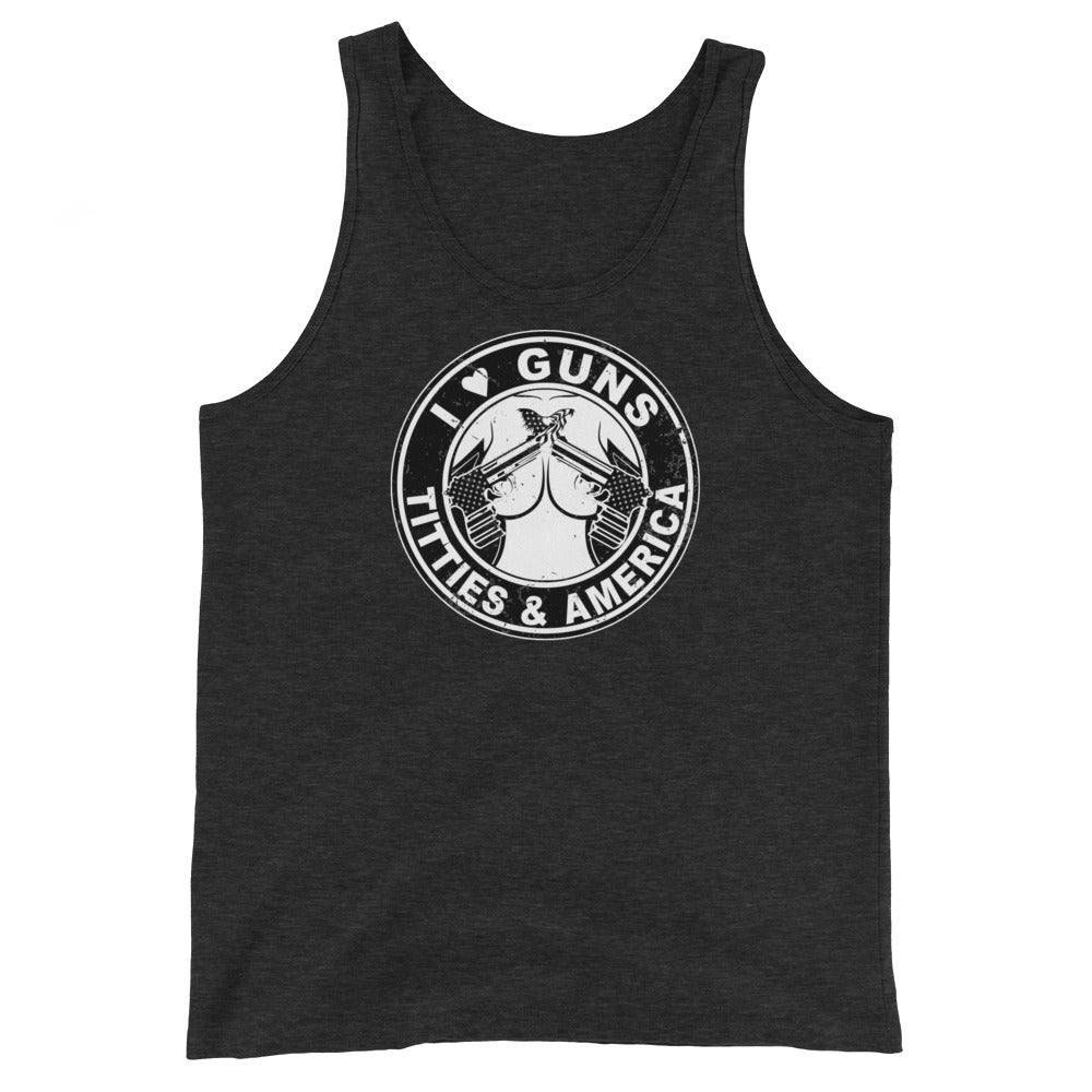 I Love Guns ( . Y . ) and America Unisex Tank Top