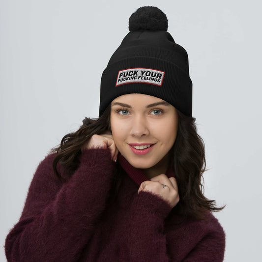 Pom-Pom F Bomb Beanie