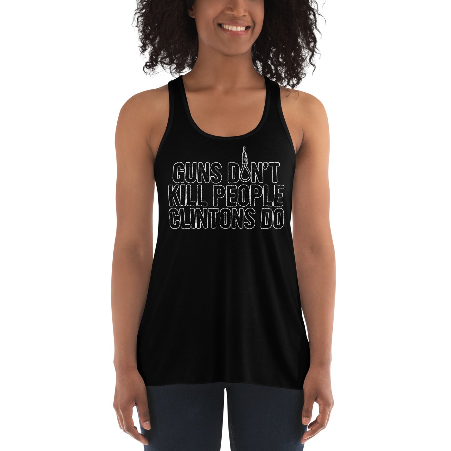 Guns Don't Kill People Women's Flowy Racerback Tank