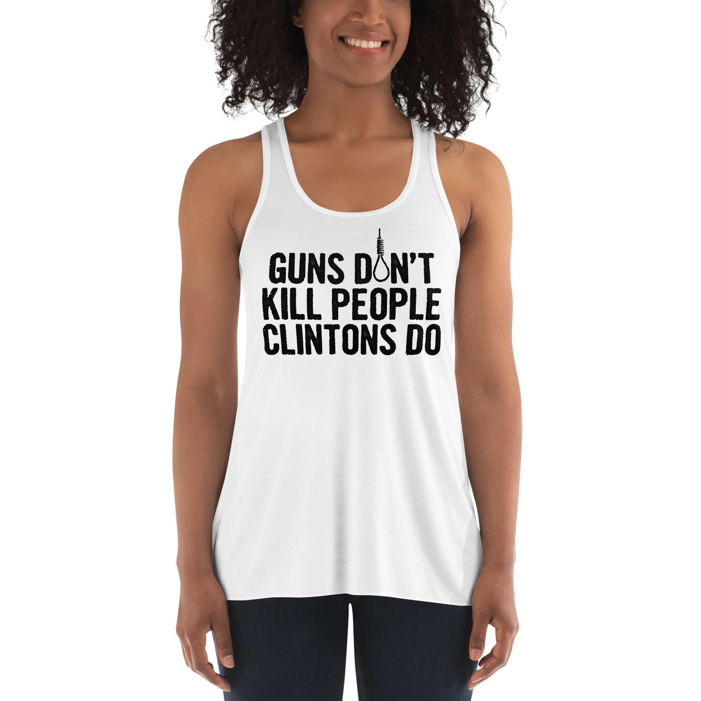 Guns Don't Kill People Women's Flowy Racerback Tank