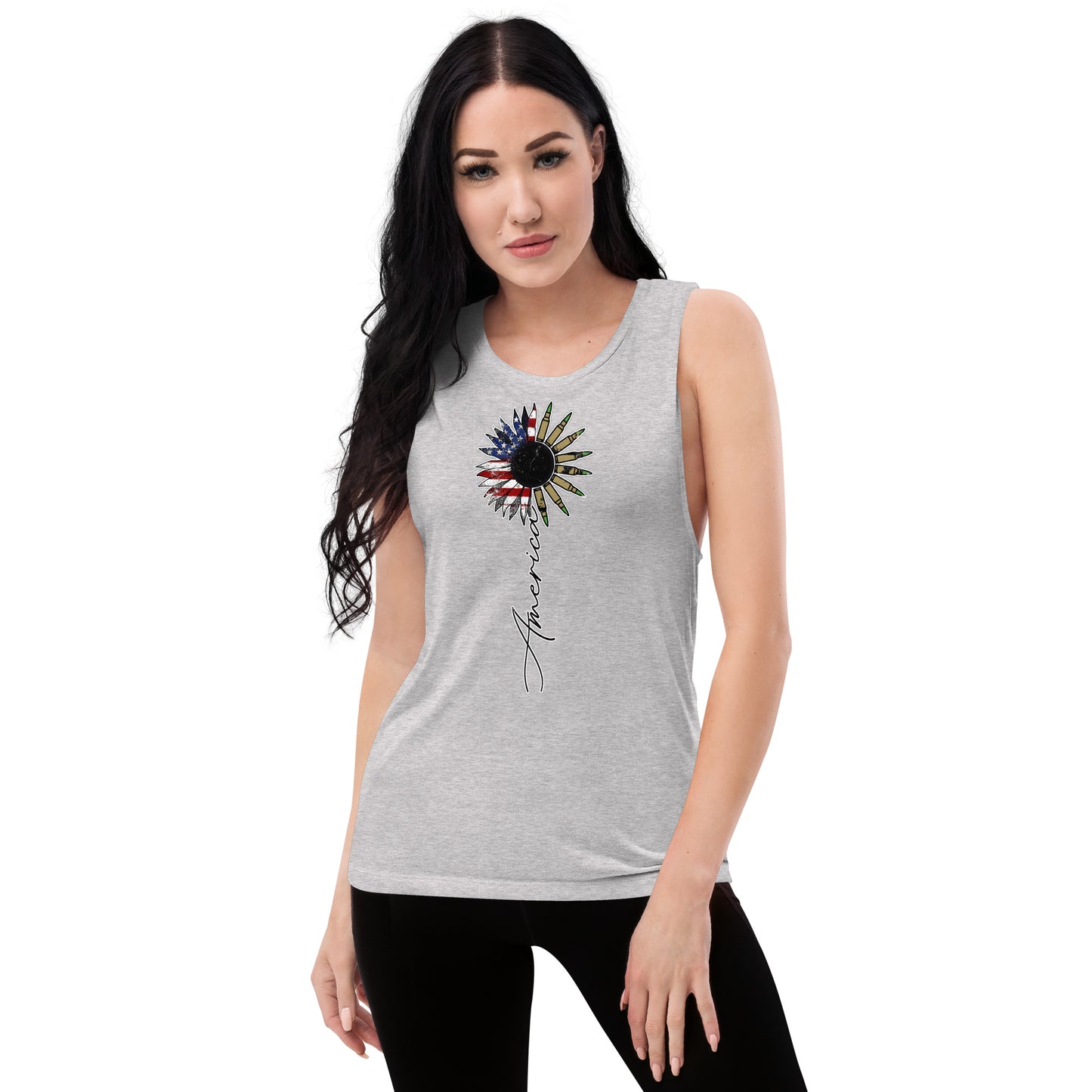 American Sunflower Ladies’ Muscle Tank