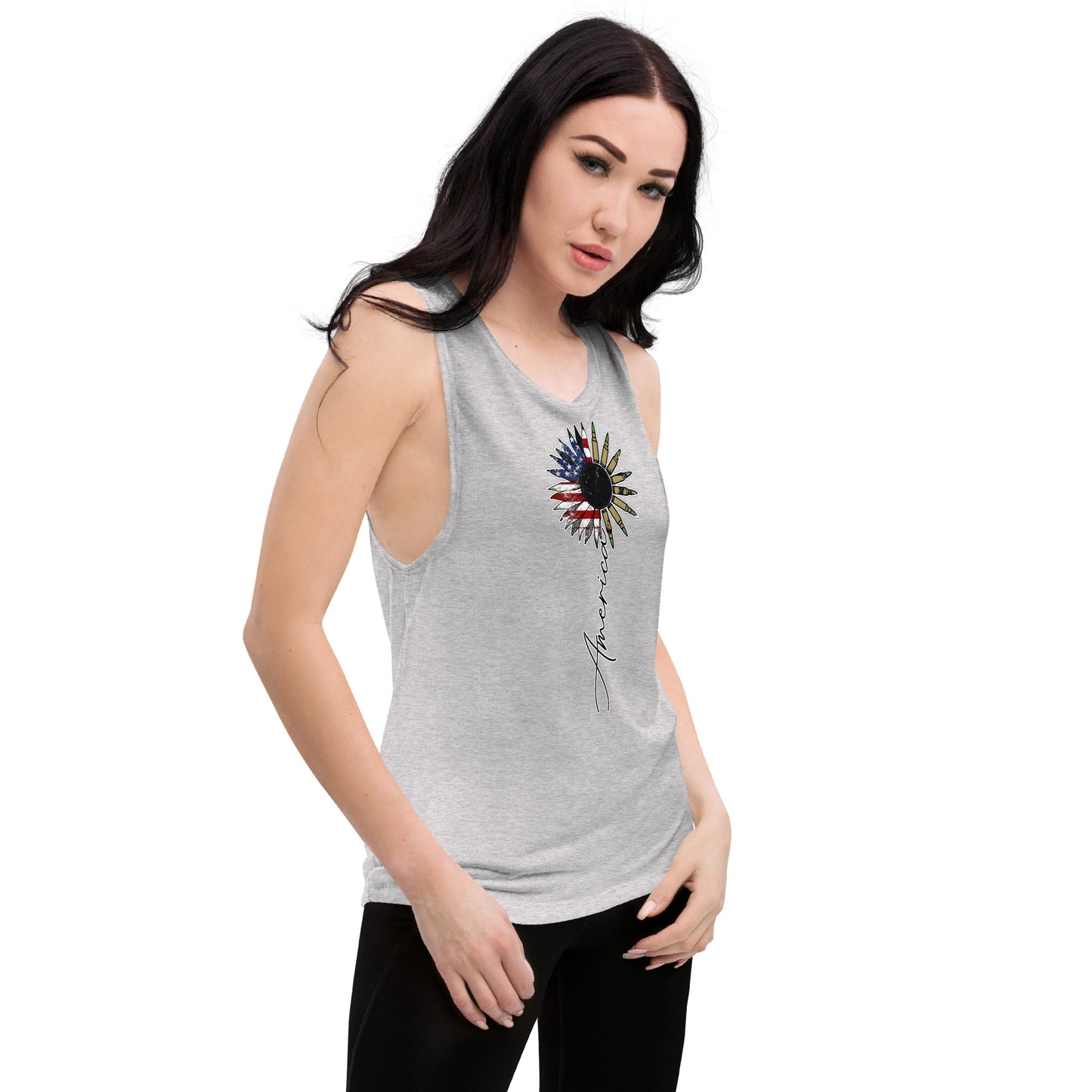 American Sunflower Ladies’ Muscle Tank