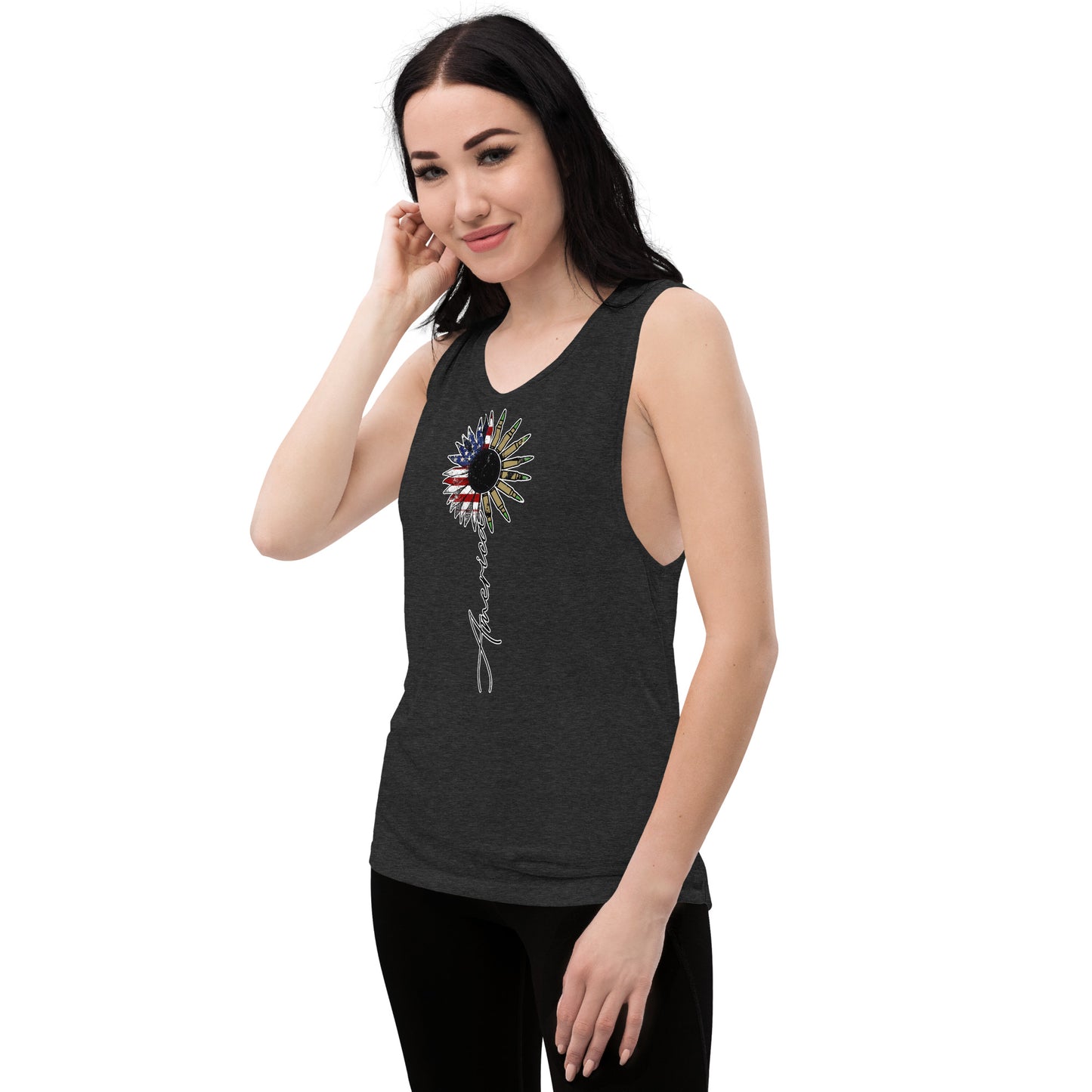 American Sunflower Ladies’ Muscle Tank