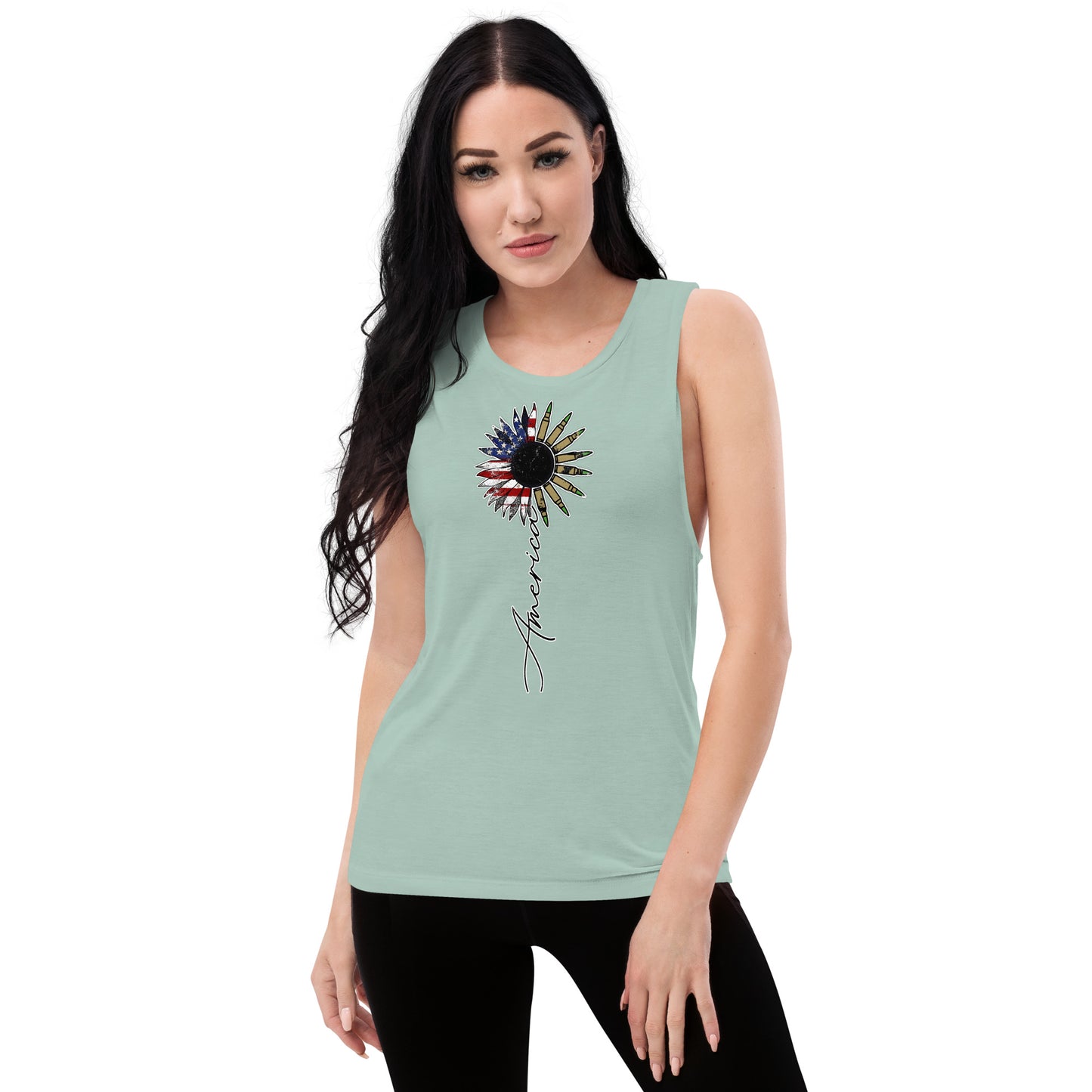 American Sunflower Ladies’ Muscle Tank