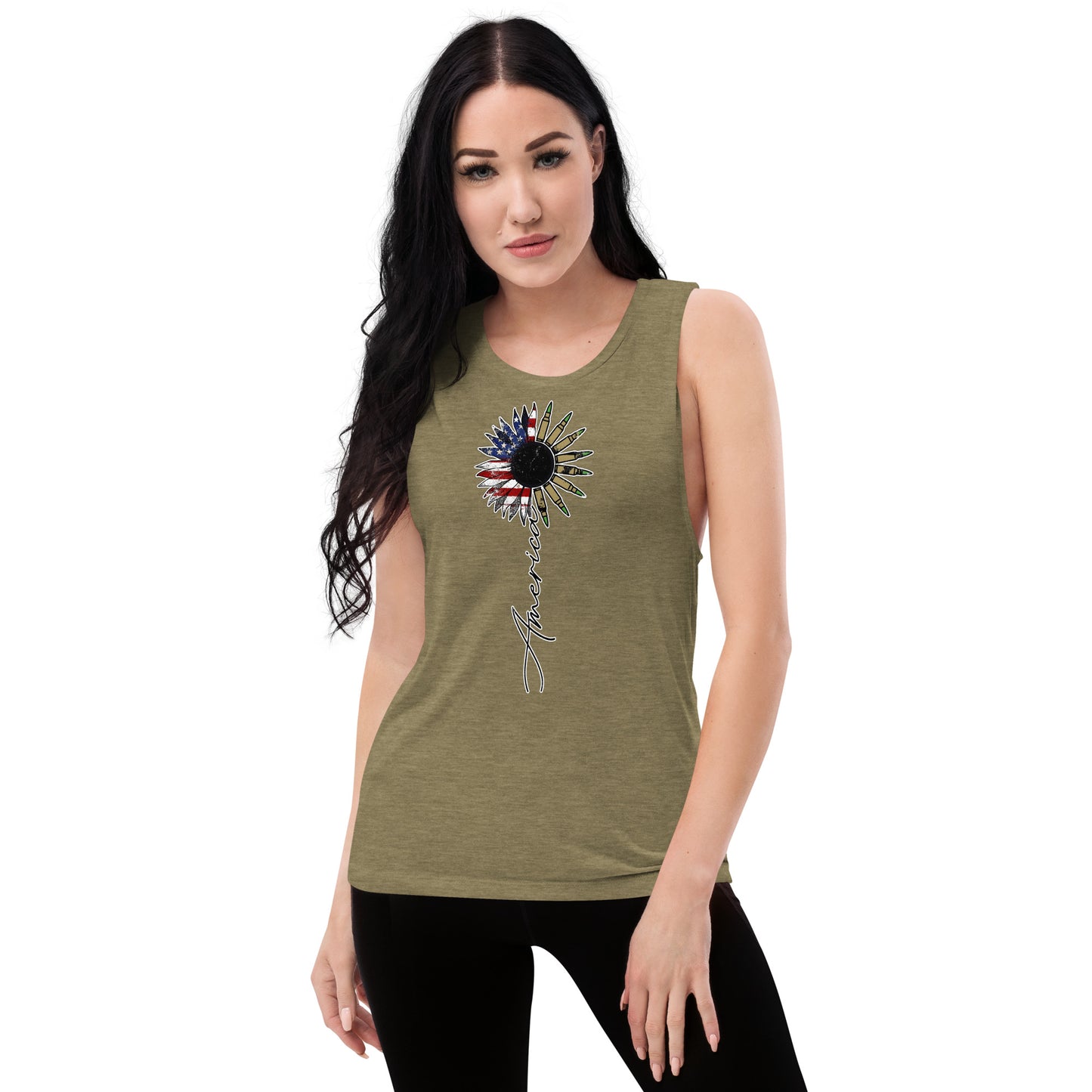 American Sunflower Ladies’ Muscle Tank