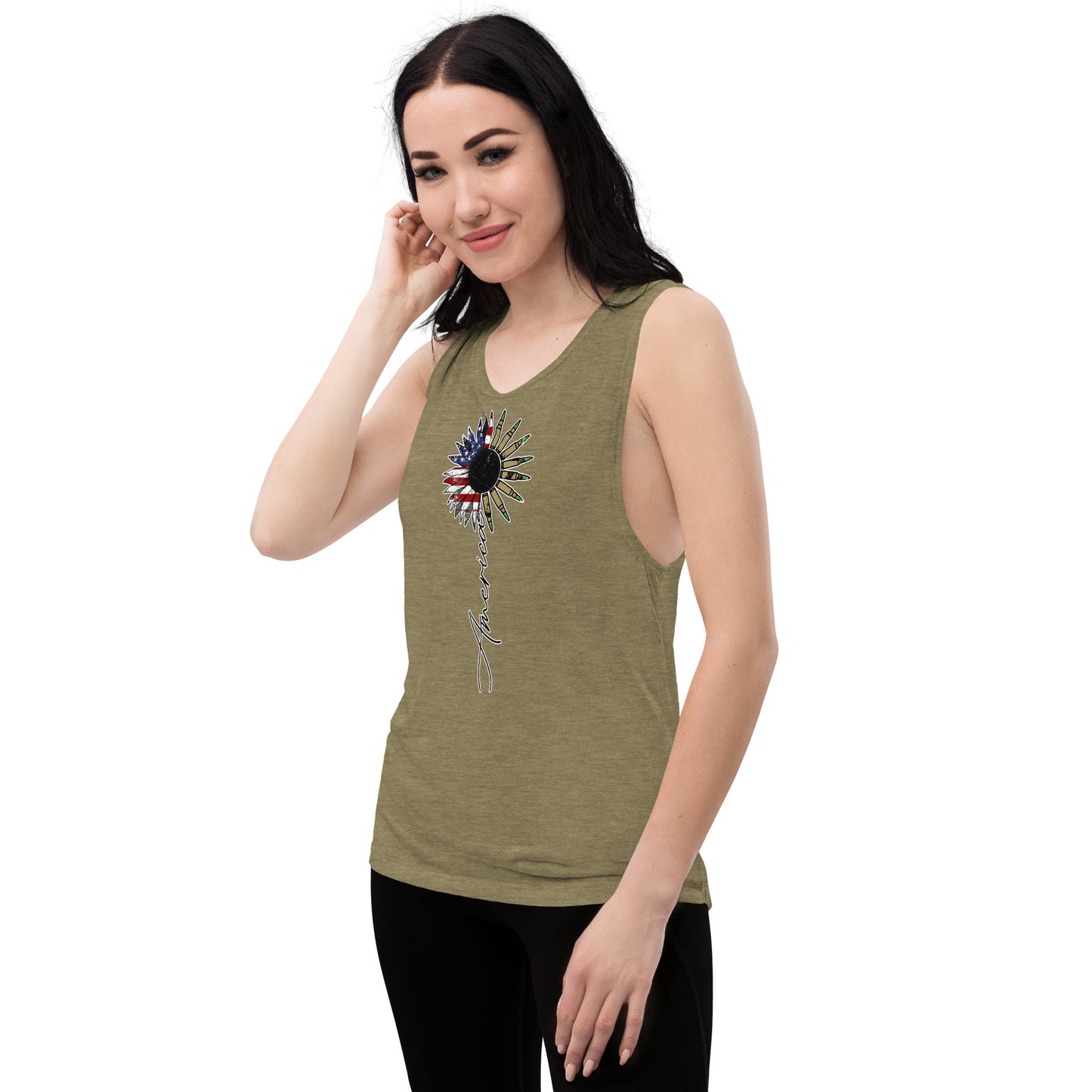 American Sunflower Ladies’ Muscle Tank