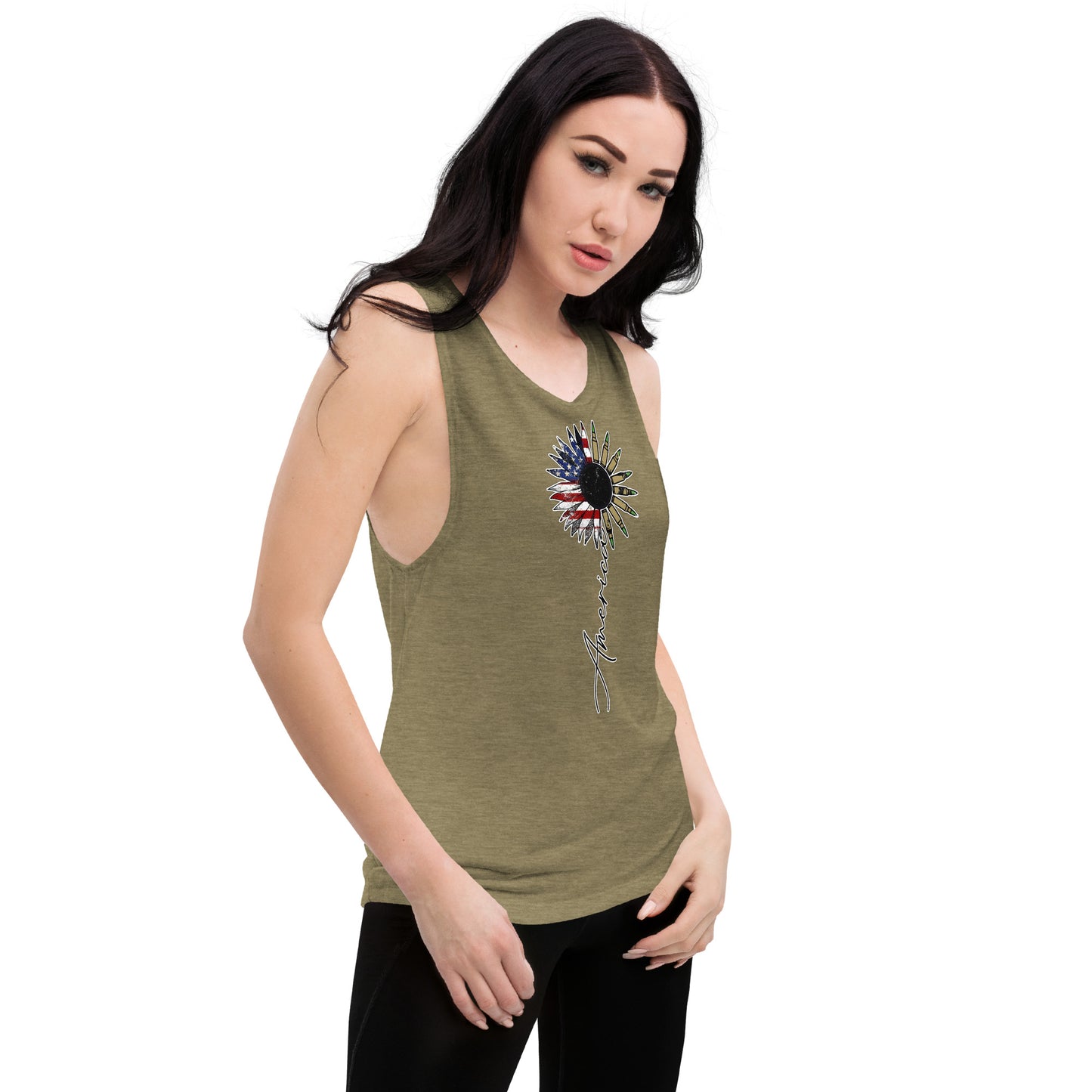 American Sunflower Ladies’ Muscle Tank