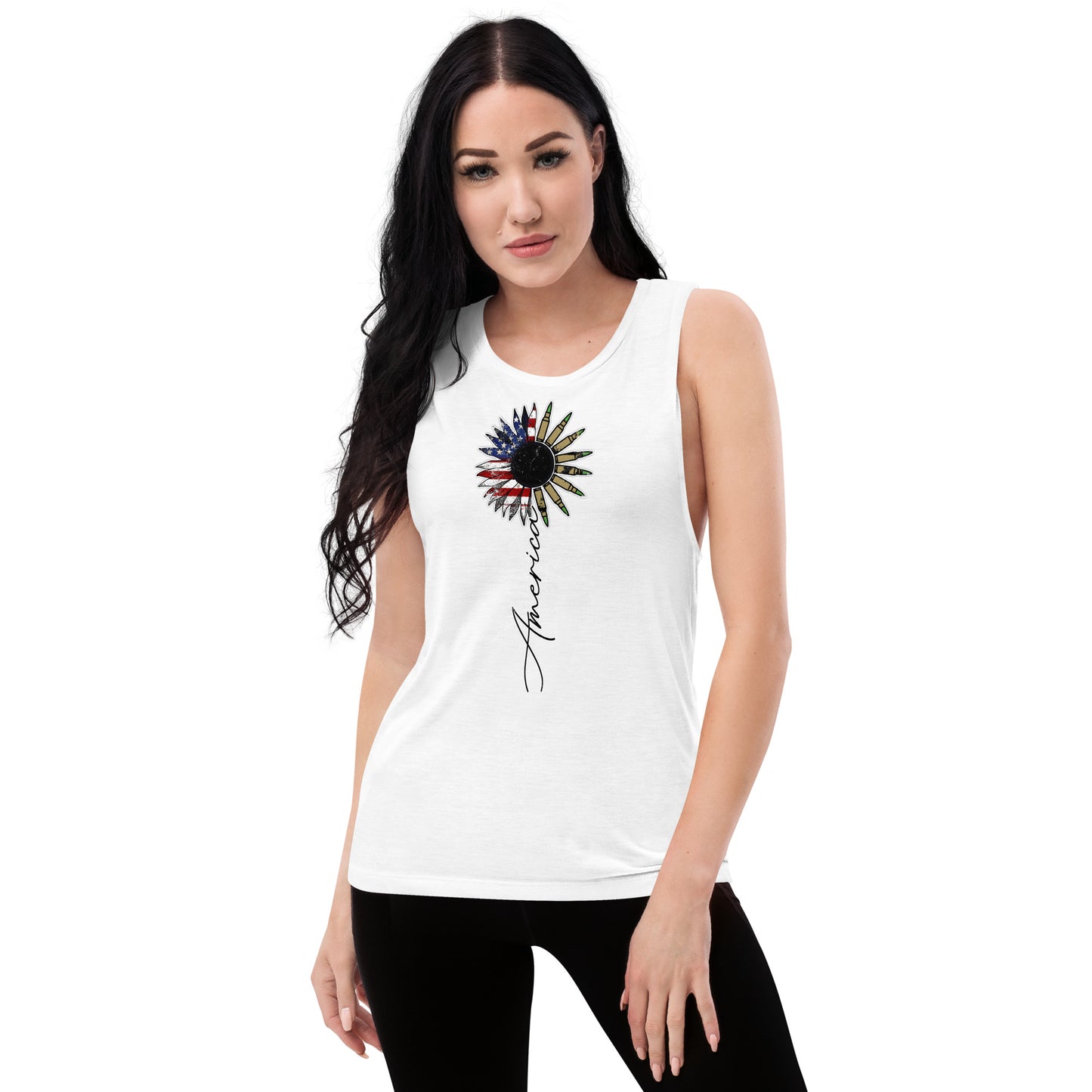 American Sunflower Ladies’ Muscle Tank