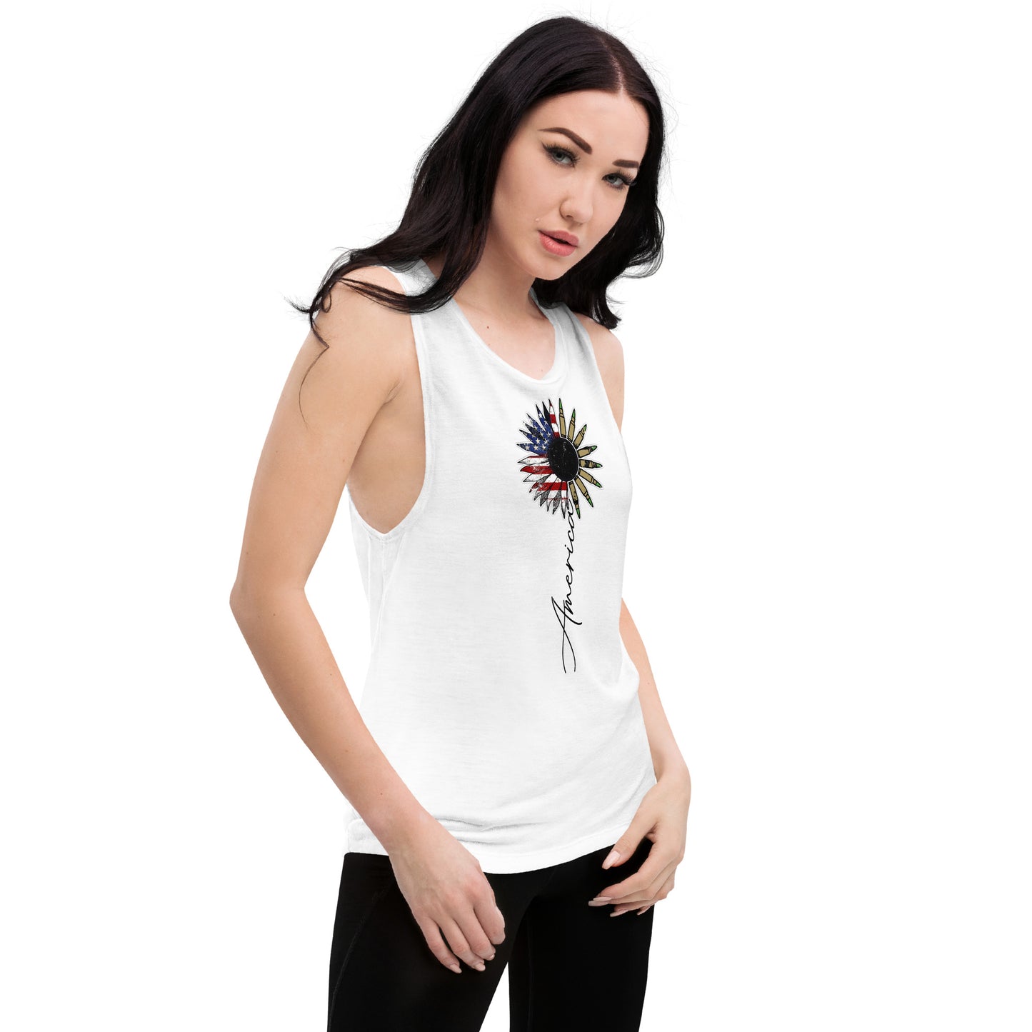 American Sunflower Ladies’ Muscle Tank