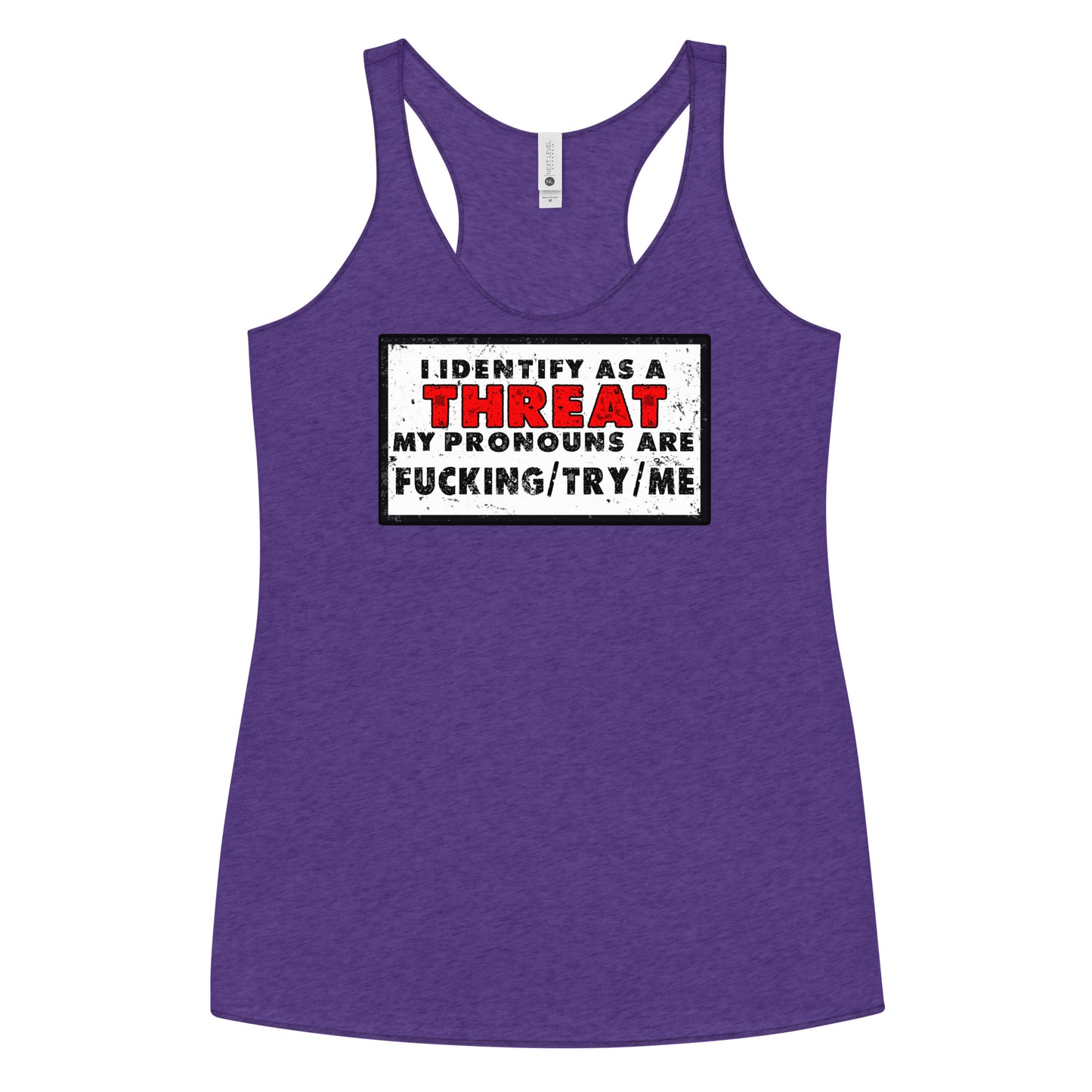 I Identify as a Threat Women's Racerback Tank